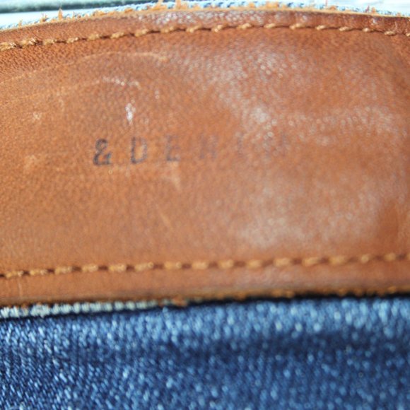 H&M &DENIM SKINNY HIGH WAIST DENIM JEANS SZ 28 DISTRESSED WOMENS RAW HEM COTTON - Picture 16 of 16